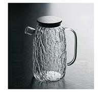 DEFBOW Carafe à Eau en Verre, pichet en Verre rétro avec Couvercle, Carafe résistante aux Hautes températures avec passoire en Acier Inoxydable, théière, pichet à jus
