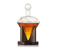 DEFBOW Carafe à vin en Verre Carafe à Whisky Carafe à Whisky en Cristal, Carafe à vin en Verre Diamant créatif, pour Liqueur, Scotch, Rhum, Bourbon, vodka-1000 ML Ensemble de Carafe à Whisky en cri
