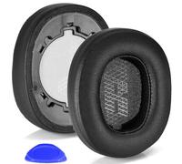 Defean Coussinets d'oreille de rechange en cuir Potain et mousse à mémoire de forme pour casque supra-auriculaire sans fil JBL Live 500BT (noir)