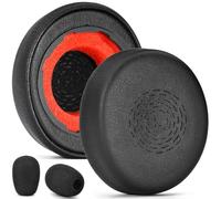 defean Écouteurs de rechange, compatibles avec casque stéréo sans fil Jabra Evolve2 55, en cuir protéiné noir, avec étui pour microphone