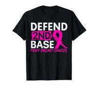 Defend 2ème Base Joueur de Baseball Sensibilisation au Cancer du Sein T-Shirt Graphique avec Valeur