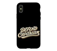 Defend Capitalism Libéralisme Économique Lettre Script Coque pour iPhone X/XS