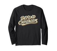 Defend Capitalism Libéralisme Économique Lettre Script Manche Longue