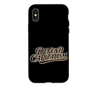 Defend Capitalism Libre Marché Lettrines Script Coque pour iPhone X/XS