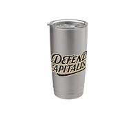 DEFEND CAPITALISM Libre Marché Lettrines Script Gobelet isotherme en acier inoxydable double paroi
