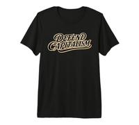 Defend Capitalism Libre Marché Lettrines Script T-Shirt Haut de Gamme