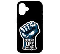 Defend Life Pro-Life Poing surélevé pour bébé fœtus Pro Life Coque pour iPhone 16