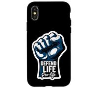 Defend Life Pro-Life Poing surélevé pour bébé fœtus Pro Life Coque pour iPhone X/XS