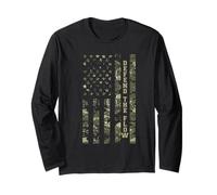 Defend The Flow American Flag Camouflage Patriotic USA Manche Longue