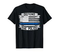 Defend The Police Drapeau américain Fin Bleu T-Shirt Graphique avec Valeur