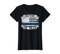 Defend The Police Drapeau américain Fin Bleu T-Shirt Graphique avec Valeur