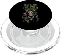 Defend The Wild Chimpanzé Conservation de la Faune Nature PopSockets PopGrip pour MagSafe