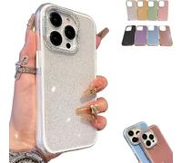 Defendcase Luxury Glitter Camera Lens Case for iPhone 16,New Ultra Thin Acrylic Luxury Clear Glitter Shockproof Protective Cover Full Camera Lens Protector (for iPhone13Pro,White)
