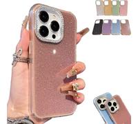Defendcase Luxury Glitter Camera Lens Case for iPhone 16,New Ultra Thin Acrylic Luxury Clear Glitter Shockproof Protective Cover Full Camera Lens Protector (for iPhone12Pro,Red)