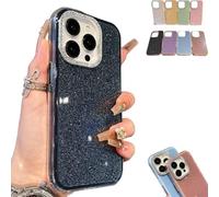 Defendcase Luxury Glitter Camera Lens Case for iPhone 16,New Ultra Thin Acrylic Luxury Clear Glitter Shockproof Protective Cover Full Camera Lens Protector (for iPhone16Pro,Black)