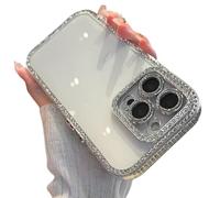 Defendcase New Double-Sided Diamond-Embedded Case for iPhone, Solid Color Anti-Drop All-Inclusive Phone Cases, Double Sided Diamond Phone Cases for iPhone 16/15/14/13/12 Series (White,For 16Pro)