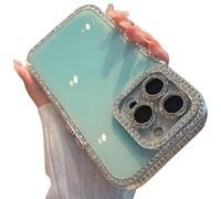 Defendcase New Double-Sided Diamond-Embedded Case for iPhone, Solid Color Anti-Drop All-Inclusive Phone Cases, Double Sided Diamond Phone Cases for iPhone 16/15/14/13/12 Series (Blue,For 14Plus)