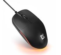 Defender Azora MB-241 Souris filaire USB optique 1200 DPI avec éclairage LED arc-en-ciel symétrique pleine taille pour PC portable, Plug & Play (noir)
