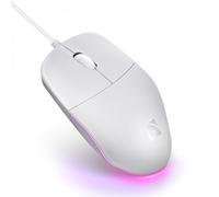 Defender Azora MB-241 Souris filaire USB optique 1200 DPI avec éclairage LED arc-en-ciel symétrique pleine taille pour PC portable, Plug & Play (blanc)