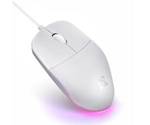 Defender Azora MB-241 Souris filaire USB optique 1200 DPI avec éclairage LED arc-en-ciel symétrique pleine taille pour PC portable, Plug & Play (blanc)