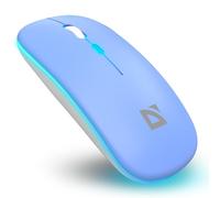 Defender Coda MB-261 Souris Bluetooth et 2,4 GHz, rechargeable, design fin, clic silencieux, 1600 dpi, souris sans fil pour ordinateur portable, tablette (bleu)
