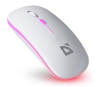 Defender Coda MB-261 Souris sans fil Bluetooth et 2,4 GHz rechargeable Design fin Click silencieux 1600 DPI Souris sans fil pour ordinateur portable tablette (blanc)