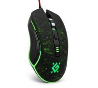 Defender Draglen GM-907 Souris de jeu ergonomique filaire avec boutons latéraux, capteur 7200 DPI, 6 réglages DPI, éclairage RVB, 5 boutons programmables, USB, PC/Mac, noir