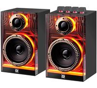 Defender® Enceinte de bureau pour PC, ordinateur portable, kit haut-parleur, carte Micro SD, Bluetooth 5.3 HiFi stéréo avec 6 modes LED de couleur, haut-parleur de jeu, 20 W, noir