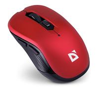 Defender Gassa MM-105 Souris sans fil avec 5 boutons, clic silencieux, 1600 DPI, souris de bureau ergonomique avec boutons de pouce pour PC, ordinateur portable (rouge)