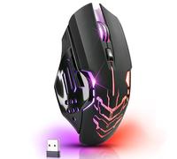 Defender® Katana Souris de jeu sans fil - Clics silencieux - 5 boutons programmables - Éclairage RVB (On/Off) - Jusqu'à 240 heures d'autonomie - Souris de jeu sans fil pour PC, Mac, ordinateur