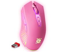 Defender® Pandora Souris de jeu sans fil - Clics silencieux - 5 boutons programmables - Éclairage RVB (On/Off) - Jusqu'à 120 heures d'autonomie - Souris de jeu sans fil pour PC, Mac, ordinateur