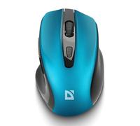 Defender Prime MB-053 Souris optique sans fil, souris de bureau ergonomique Silent-Click avec capteur PixArt et 6 boutons (turquoise)