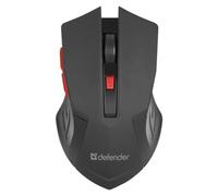 DEFENDER RATÃ“N INALÁMBRICO ACCURA MM-275 RF NEGRO-ROJO Ã“PTICO 1600DPI 6P 52276
