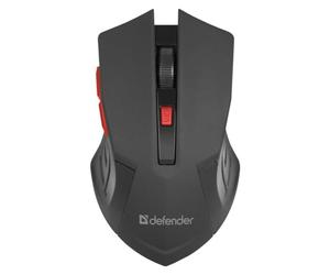 DEFENDER RATÃ“N INALÁMBRICO ACCURA MM-275 RF NEGRO-ROJO Ã“PTICO 1600DPI 6P 52276