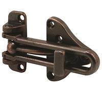 Defender Sécurité U 11317 Swing Barre de porte Garde avec haute sécurité Serrure auxiliaire, classique Finition bronze, 1-pack