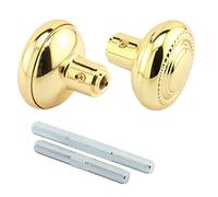 Defender Security E 2642 Boutons de porte de style colonial, entraînement carré 1/4 po Design acier forgé Finition laiton avec broches