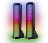 Defender SkyPulse Haut-parleur de jeu 2.0 pour PC, Bluetooth 5.1 et prise jack 3,5 mm, haut-parleur PC stéréo 10 W avec éclairage LED RVB, haut-parleur d'ordinateur alimenté par USB