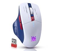 Defender Tisa GM-126 Souris de jeu sans fil Bluetooth & 2,4 GHz, 1600 DPI, batterie 400 mAh, boutons silencieux, éclairage RVB, souris USB-C
