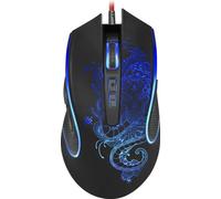 Defender Venom GM-640L Raton Gaming, éditeur de macros, sélecteur DPI (1200/1600/2400/3200) avec rétroéclairage et revêtement en Caoutchouc