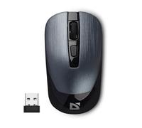 Defender® Wave Souris sans fil - 2,4 GHz sans fil, touches silencieuses, 1600 DPI, capteur optique, ergonomique, ultra légère 50 g, pieds coulissants PTFE, design symétrique, gris, pour PC, ordinateur