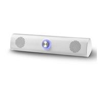 Defender Z11 Barre de son pour PC - Barre de son 2.0 avec son stéréo 6 W RMS, contrôle du volume LED, haut-parleur d'ordinateur alimenté par USB, prise jack 3,5 mm pour PC (blanc)