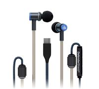 DefenderShield Air Tube Écouteurs stéréo USB-C - Écouteurs acoustiques filaires universels avec micro et contrôle du volume