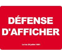 Défense d'afficher (21x29,7cm) - Autocollant(sticker)