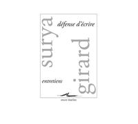 Défense d'écrire Entretiens - Michel Surya - Encre Marine - broché - Essai