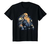 Défenseur Nain Nain Guerrier Fantaisie mythologie créature T-Shirt, Enfant, Noir, 6 Ans