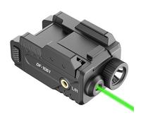Defentac DF-1061 Lampe de poche magnétique avec faisceau vert pour pistolet, lampe de poche tactique 350 lumens LED blanche et faisceau vert Combo avec rail coulissant