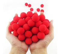 Defgeph Lot de 50 boules rouges en éponge douce de 2,5 cm pour gros plan, accessoire de comédie classique (rouge, 2,5 cm)