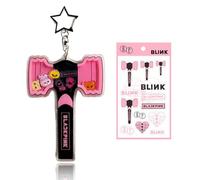 DEFGNOP Ensemble de porte-clés et d'autocollants BLACKPINK Deux articles dérivés BP Indispensables pour les fans de K-pop