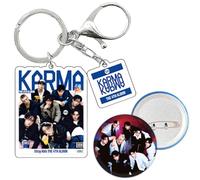 DEFGNOP Stray-Kids Merch Kpop, Porte-clés et Badges, Accessoires Kpop Pendentif Acrylique pour Porte-clés, Accessoires à Suspendre pour Sacs à Dos (KARMA)