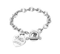 DEFGNOP Stray SKZ Bracelet Unisexe en Acier Inoxydable avec Pendentif en Forme de Cœur avec 1 Autocollant SKZ et 2 Photocard SKZ, Article de Fan de Kpop Cadeau pour Stay